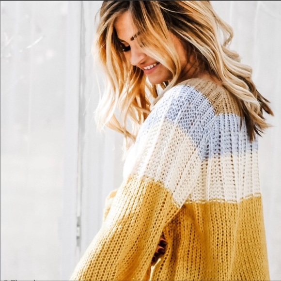 Private Label Sweaters - 💃🏻Stacy Color Block Knit Sweater